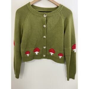 Forest Fairy Cottagecore Goblin Mushroom Cardigan Sweater S Whimsical Kawaii Art